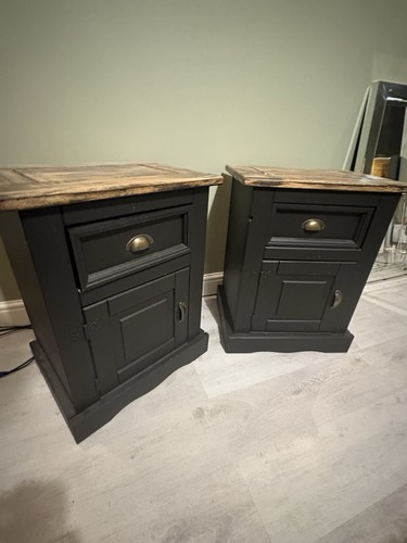 Pair painted bedside - pair, of