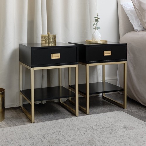 Pair one drawer bedside - one,
