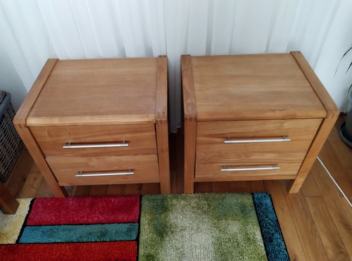 Pair bedside cabinets oak - pair, of