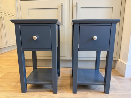 Blue painted bedside - blue,