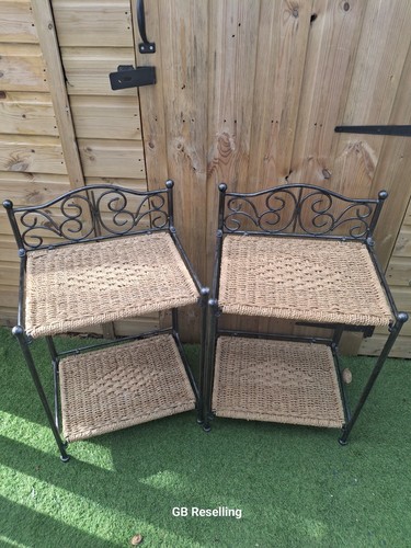 Pair metal and wicker - and,