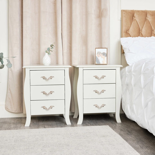 Pair drawer bedside - of,