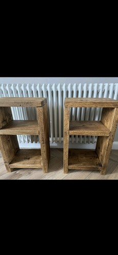 Rustic solid wood pair - pair, of