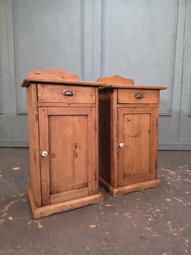 Pair pine bedside cabinets - pair,