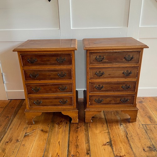 Pair vintage bedside - bedside, cabinets