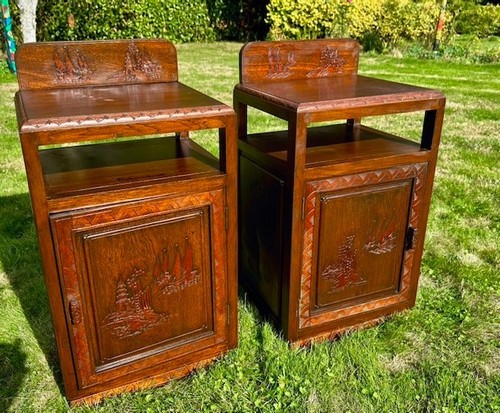 Pair vintage chinese elm - pair,