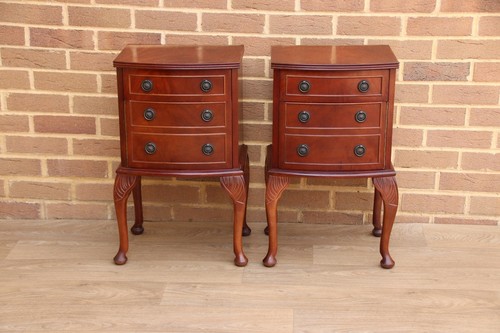 Pair queen anne mahogany - pair,