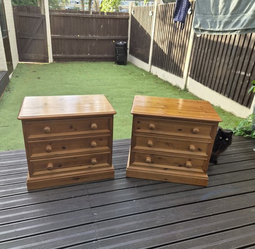 Pair pine oversize bedside - of,