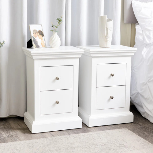 Pair white drawer - of,