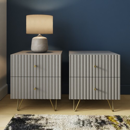 Thalia ribbed drawer bedside - thalia, 2