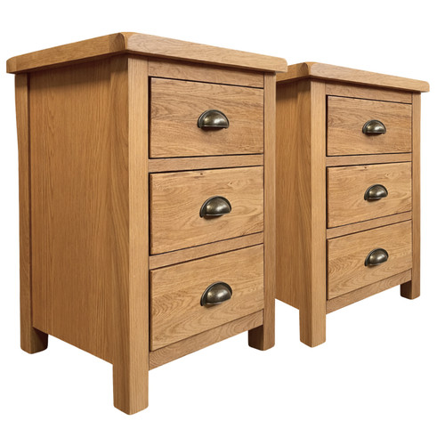Oak drawer bedside - –, pair