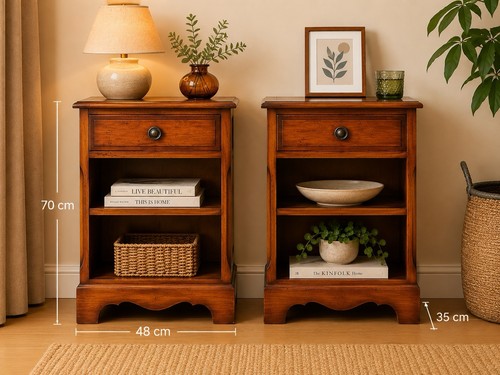 Pair vintage bedside - vintage, cabinets