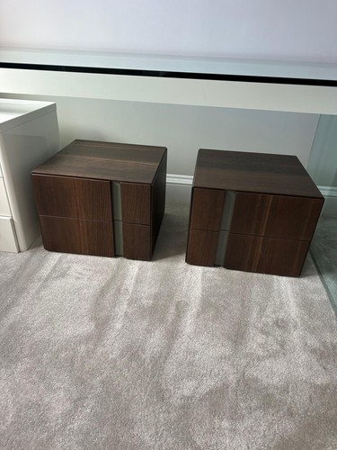 Pair luxury wood bedside - luxury,