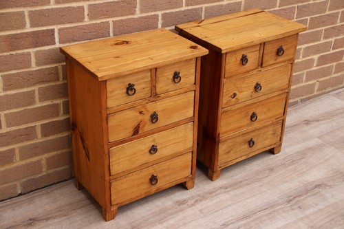 Pair rustic compact bedside - pair,