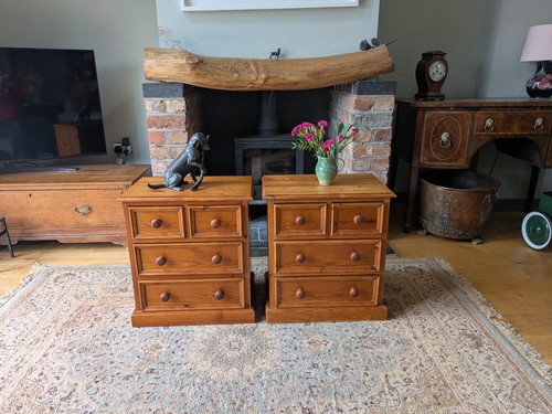 Pair country pine bedside - pair,
