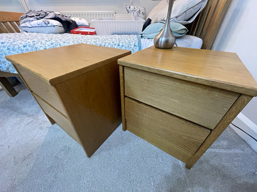 Brown wood bedside - brown, tables
