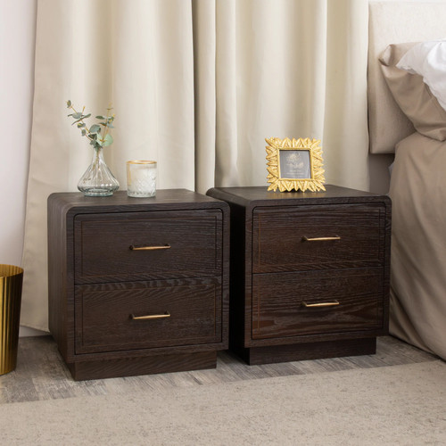 Pair dark wood - pair, of
