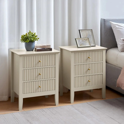 Pair drawer bedside - of, 3