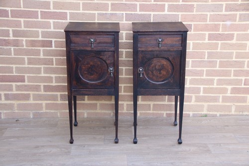 Pair antique bedside tables - of,