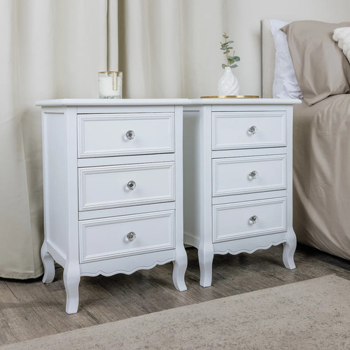 Pair white bedside - , tables