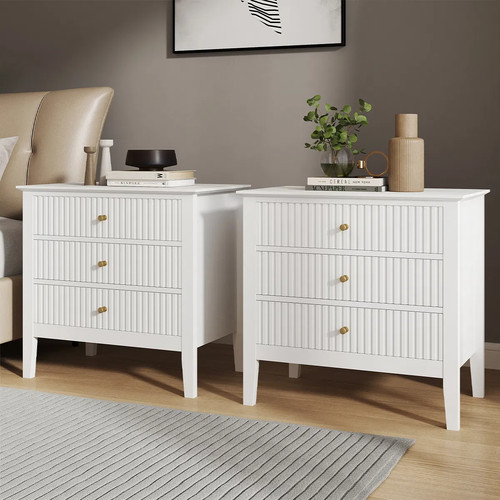 Pair large drawer bedside - pair,