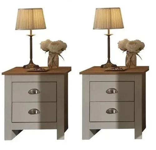 Pair cream bedside drawers - cream,
