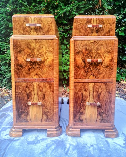 Pair figured walnut art - figured,